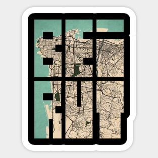 Beirut, Lebanon City Map Typography - Vintage Sticker